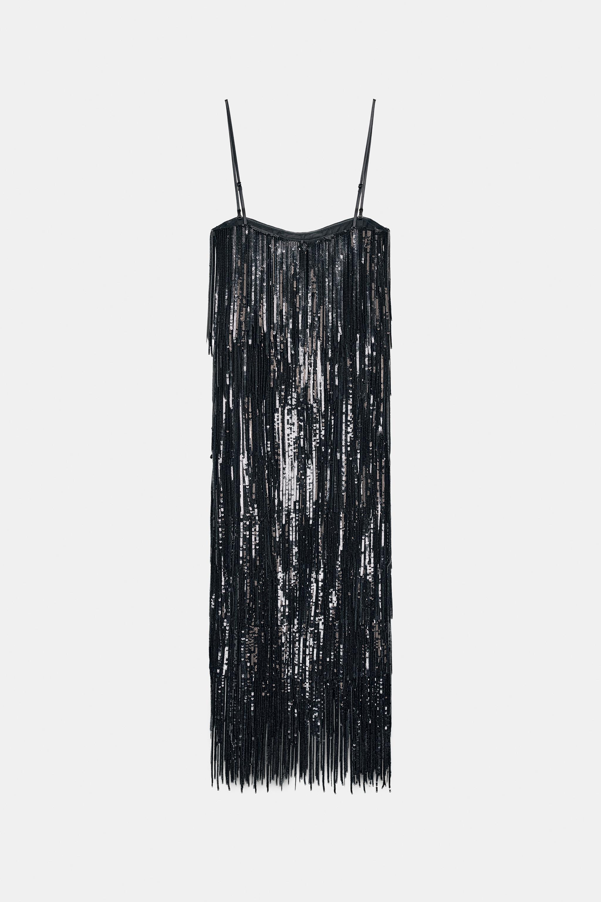 SEQUIN FRINGE DRESS ZW COLLECTION LIMITED EDITION